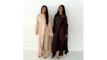 Turkey Abaya Top and Pants Set Muslim Modest Clothing Soft Crepe Abaya Pants Suit Islamic Clothing Women 2pc Set 2025 New1
