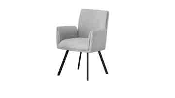 BR-25A17 Comfortable Ergonomic Fabric Armchair with Sand-Blasted Iron Legs for Modern Living Spaces
