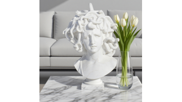 Sculptural White Marble Bust |Artisan Hair Detailing​