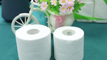 Wood pulp toilet tissue