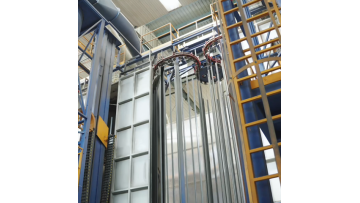 Black spray coating on aluminum profiles for doors