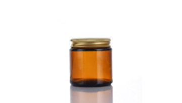 Empty 2 Oz 80ml 100 Ml 4oz Round Bottom Black Aluminum Cup Lid Amber Glass Candle Jar Cosmetic Glass Jar1