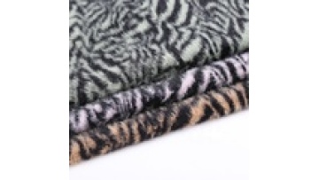 Customized 66.5% Nylon 33.5% Polyester Printed tiger Pattern Knitted Fleece Fabric for Coat1