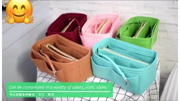 Wholesale Amazon Fashion Portable Bathroom Women Make Up Storage Bag Organizer Felt Toiletry Tote hanging Cosmetic Bag Travel1