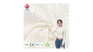 Recycled CT Lace Fabric 35%Polyester 65%Cotton Customizable 150gsm Warp Knitted Fabric for Garment Accessories1