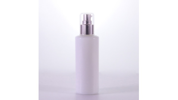 Opal white glass bottle with clear cover 