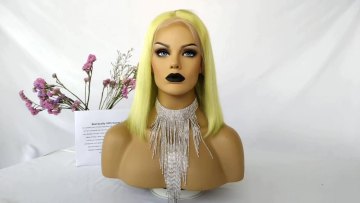 Front Wigs Human Hair Color Bob Wigs for Black Women Red Pink Grey Green Blue Ombre Short Brazilian Hair Transparent Lace Wig1