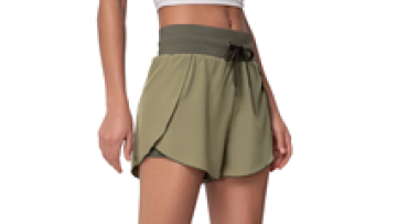 Custom Logo Printed Vintage Nylon Shorts Yoga Polyester Running Shorts Women1