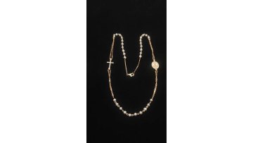 Fashion Cross Religious Jewelry Character Jesus Oval Brand Pendant Necklace 9K Solid  Gold Pearl Chain Necklace1