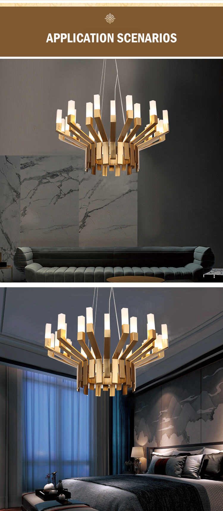 G-Lights Creative Design Indoor Living Room Round Led Chandelier Pendant Light
