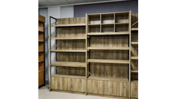 steel and wood shelves
