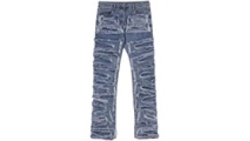 Ripped Slim Fit Fitted Stacked Skinny Stretch Trousers Flare Denim Jeans Men1