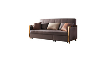 Modern design stainless steel armrest l shape sofa folding furniture living room cheap sofa bed with storage box1