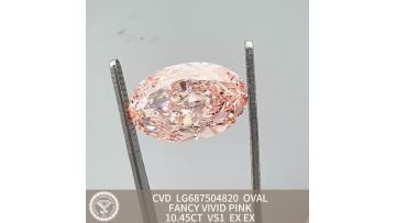 pink lab diamond oval cut IGI certified