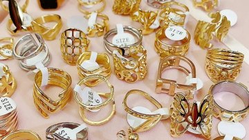 Sumando 2022 fashion women stainless steel gold ring mixed rings set for women1