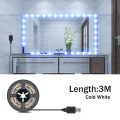 USB Cable Powered Led Vanity Makeup Mirror Light 5V USB LED Flexible Tape Bathroom Dressing Mirror Lamp Strip 1M 2M 3M 4M 5M