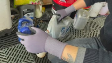 Cheap Safety black Nylon polyester knit microfoam Nitrile Anti oil Gloves1
