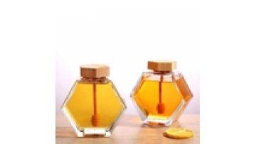 Wholesale Honey Pot Glass Honey Jar With Wooden Dipper And Cork Lid Cover For Home Kitchen1