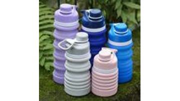 Wholesale Outdoor Folding Travel Bottles Collapsible Reusable Custom 550ml Silicone Drinking Water Bottle1