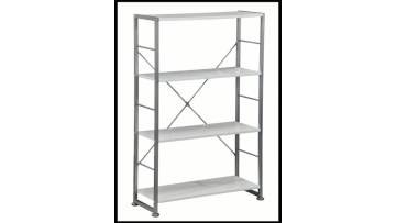 4-Tier Industrial Wood and Metal Open Bookcase