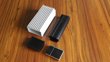 Customize aluminum heat sink extrusions with deep CNC machining , black anodized.1
