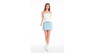 Vintage Denim Lace Short Skirt