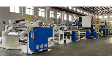 extrusion laminating machine is running