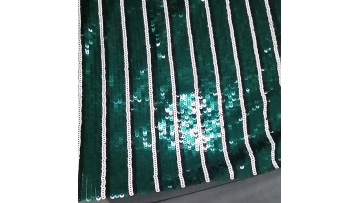 Fashion dress design poly mesh with stripe 5mm sequins embroidery fabric green1