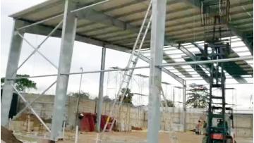 Prefabricated steel structure workshop metal warehouse shed building PRV7