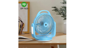 6 inch Rechargeable Desktop Fan with Emergency Light and Hook-7620