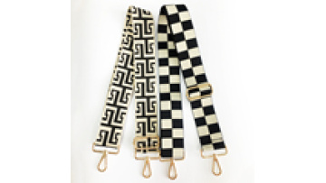 REWIN Unisex Adjustable Bag Strap - Black White Checkered Guitar Shoulder Strap1