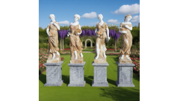 Elegant Antique Stone Goddess Sculpture with Fruit Decor for Sophisticated Home Accents