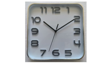 CONTRAST QUEENS: Electroplated Square Clocks w/ THICK Arabic Numerals (White Dial Power)