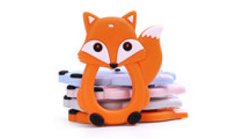 New Arrival Wholesale Baby Teething Toy Lovely Fox Design New Custom Baby Food Grade Silicone Teether1