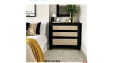 New product  nordic style natural  sideboard display modern designs  storage rattan  wood living room kitchen cabinet1