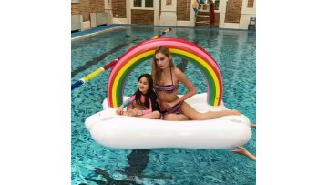 Inflatable Rainbow Float Cloud Float Row Air Cushion Bed Swimming Suitable For Adults And Children Water Party Toys1