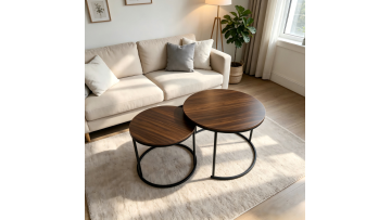 NEST2602-7050 Elegant Round Nesting Tables for Modern Living Room Decor
