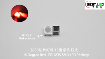 15 Degree Red LED 2835 SMD LED Package