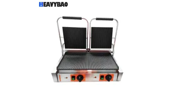 Heavybao Industrial Double Plate Electric Sandwich Panini Kamado Contact Grill Griddle1