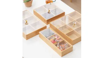 Bamboo Jiugongge Dried Fruit Tray, Fruit Snack and Dim Sum Serving Board1