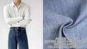 2023 spring and summer Polyester Rayon Spandex  Denim TR Stretch Double Layer Twill Knit clothes Fabric For Coat1