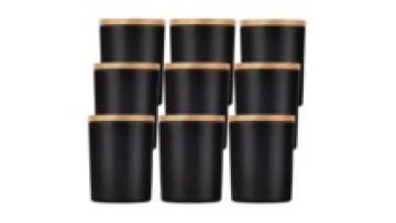 200ml Transparent Matte Black Frosted Empty Candle Glass Jar with Wood Lid1