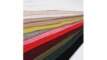 European OEM wholesale material polyester spandex 2*2 rib knit fabric for dress sweater1