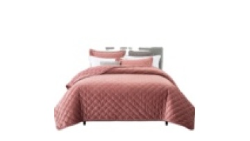 King queen size quilting velvet bedspread set dot embroidery bedding bedspread & coverlets1