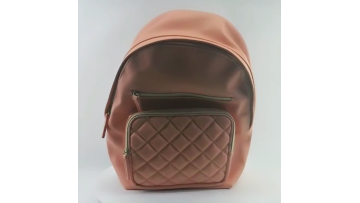 HSI A047200076AA Fashionable Pastel Peach Tweenager Backpack Bag with Gold Zipper Rucksack1