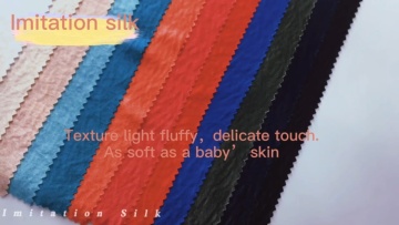 Free sample wholesale Soft Hand Feel 100% polyester knitting satin  fabric dress for sleepwear fabric1