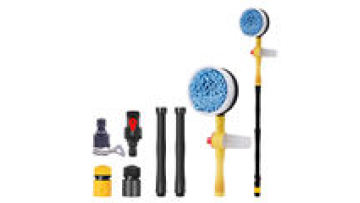 360° Water Flow Auto Rotating Chenille Car Wash Brush with Extendable Handle Foam Pot No-Scratch Auto Detailing Cleaning Tool1