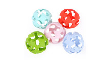 A 2019 Wholesales Kids Toy Colorful Soft Food Grade Silicone Teether Ball1