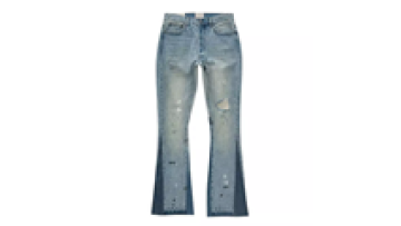 New Fashion Custom Denim Ripped Vintage Flare  Double Knee Jeans Pants for Men1