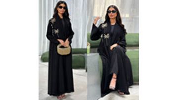 Modest Open Abaya New Middle Eastern Embroidered Cardigan Hot Selling Women Islam Clothing Muslim Fashion Ethnic Abaya Wholesale1